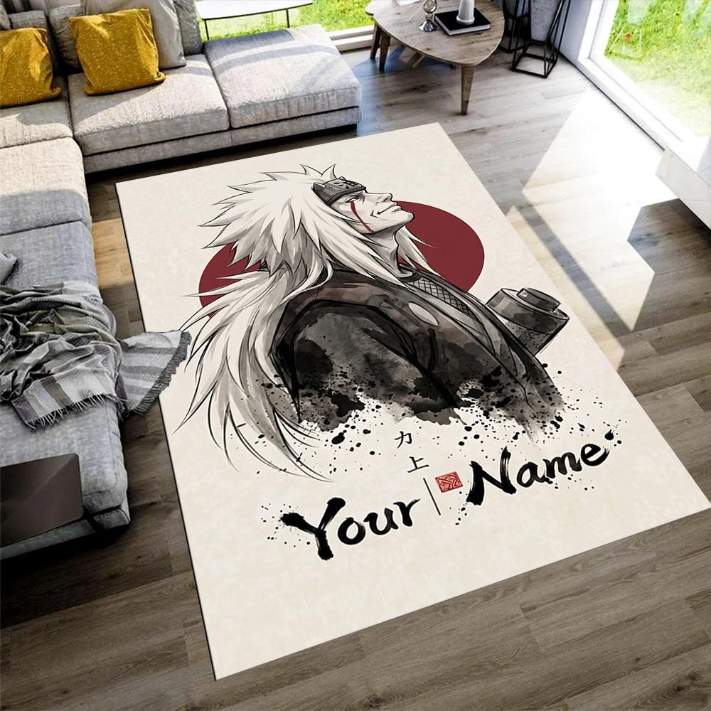 Naruto Character Customize Your Name Floor Mat Suitable for Kitchen Game Room Foyer Entryway Anti-slip Rug Anime Office Decor