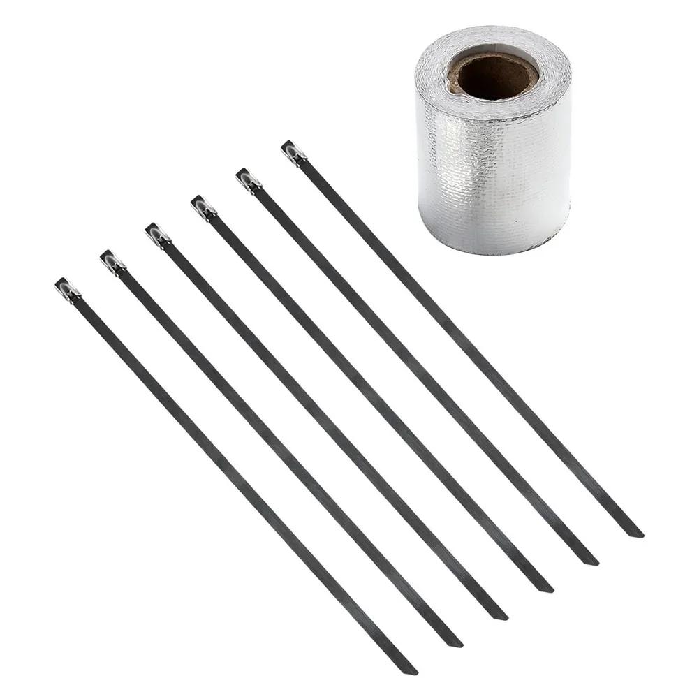 High Temperature Resistant Exhaust Pipe Insulation Tape Fiberglass Aluminum Foil Tape 1 Roll Of Car Heat Protection Foil Film