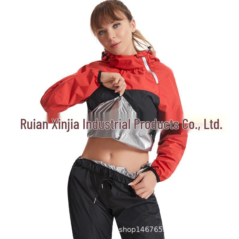 Plus Size Hooded Sauna Suit for Running & Yoga - Accelerates Sweating & Fat Burning