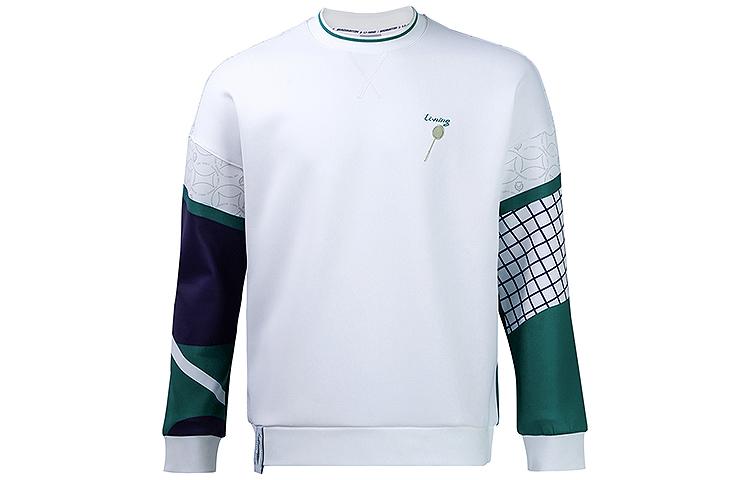 Li Ning Sweatshirts Men s White Crew Neck Moderate Regular AWDR153-1 S