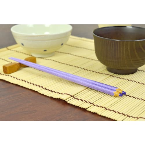 Aoba Chopsticks, Dishwasher Safe, Natural Wood, Colored Pencils, Pretty Purple, 22.5cm