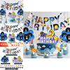 Astronaut Themed Birthday Party Supplies With Paper Flag Banners And Latex Balloons For Celebrations