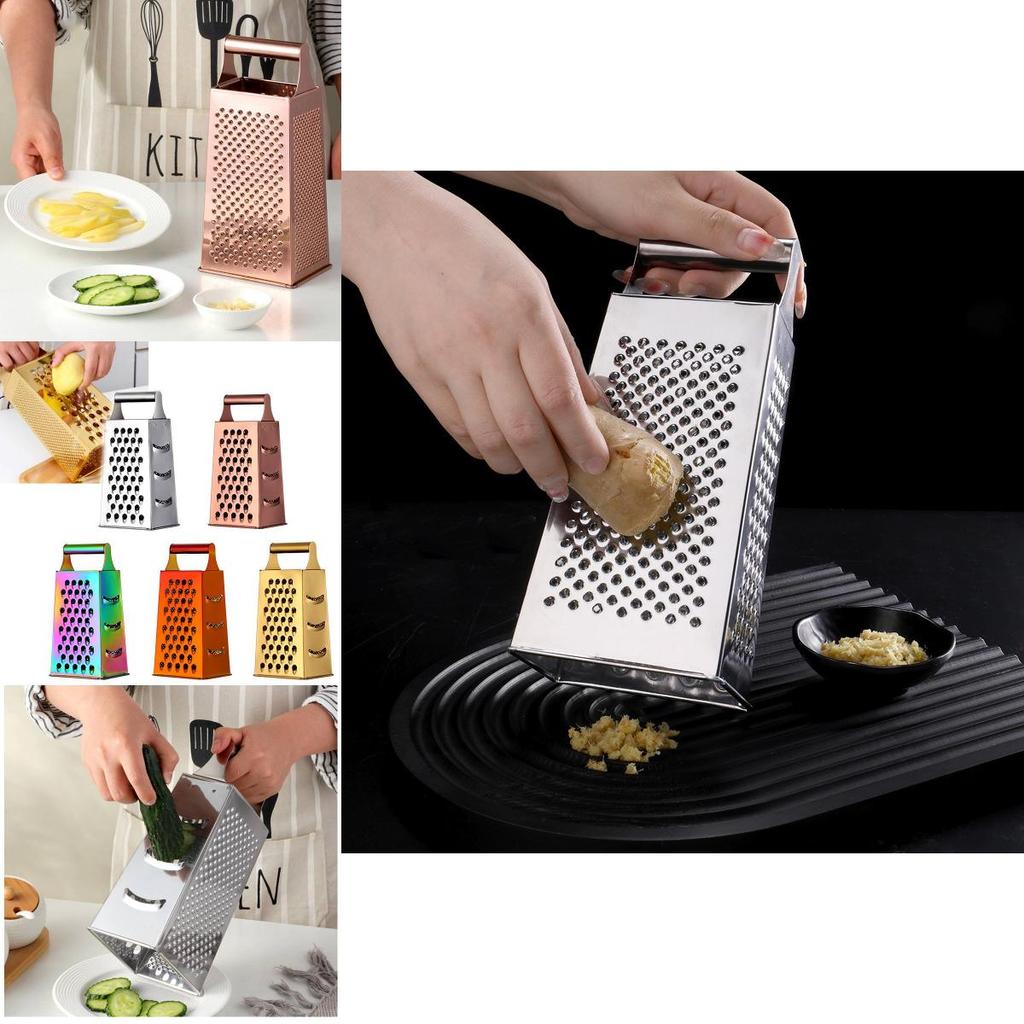 Kitchen Steel Stainless 4 Sided Box Food Grater Vegetable Cheese Shredder Slicer