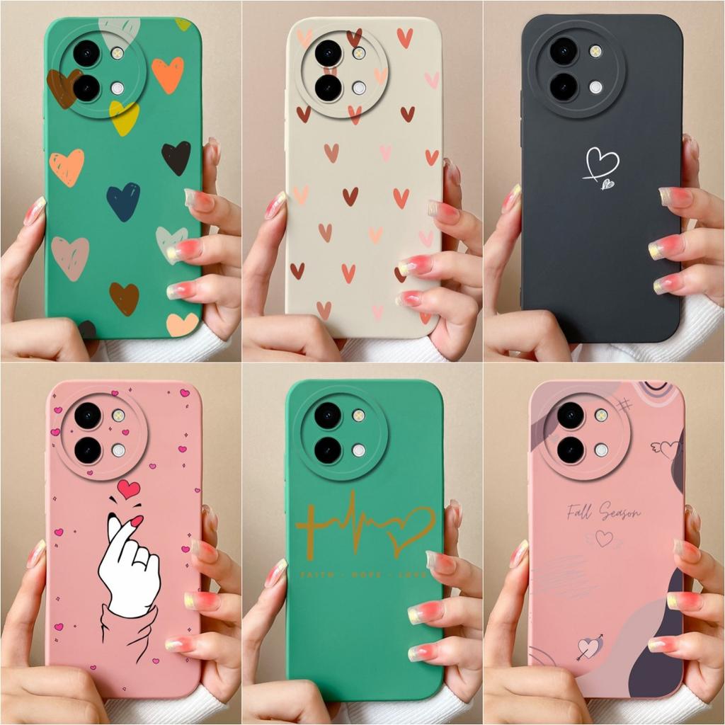 Cover Morbida in Silicone Per Vivo Y38 Y03 Y200i T3x Y28 4G 5G Custodia per Telefono Alta Qualità Lusso Cuore Amore Capa Protezione Schermo Bumper Carini Per Vivo Shell