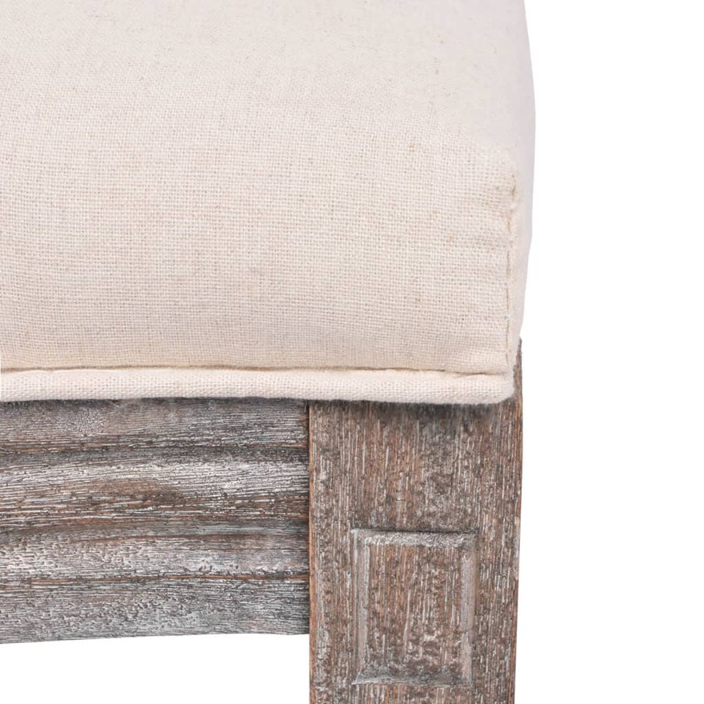 Dining Room Chairs 2 Pcs Cream Fabric