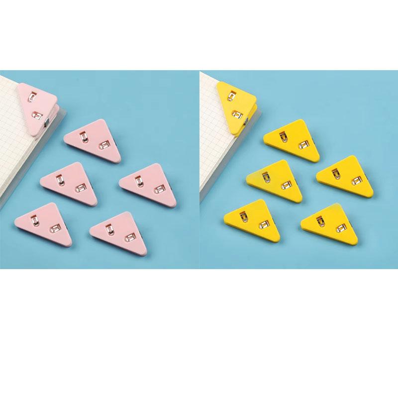 6/12PCS Triangle Plastic Bookmark Clips - Durable Page Corner Holders for Books, Students Reading & Office Organizing, Colorful