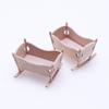 Dollhouse Dollhouse Mini Solid Wood Cradle Furniture Simulated Baby Rocking Bed Miniature Model Ornaments