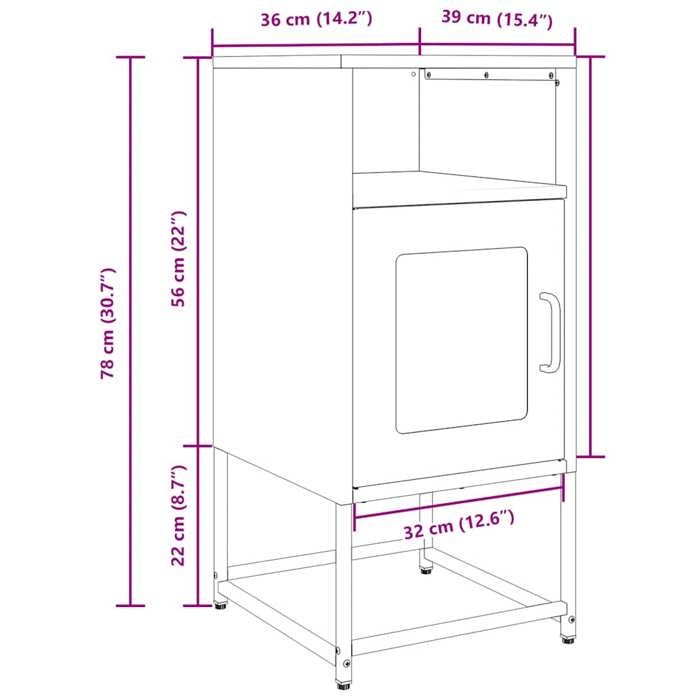 VidaXL Bedside Table Mustard Yellow 36x39x78 Cm Cold-rolled Steel, Side Table, Bedside Cabinet, Side Table 853413