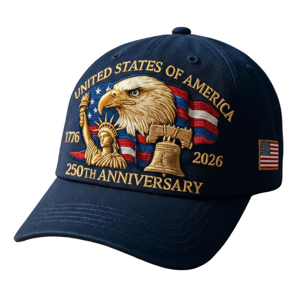Anniversary American Hat Embroidered Craft Patriotic Theme Adjustable Comfortable Fit