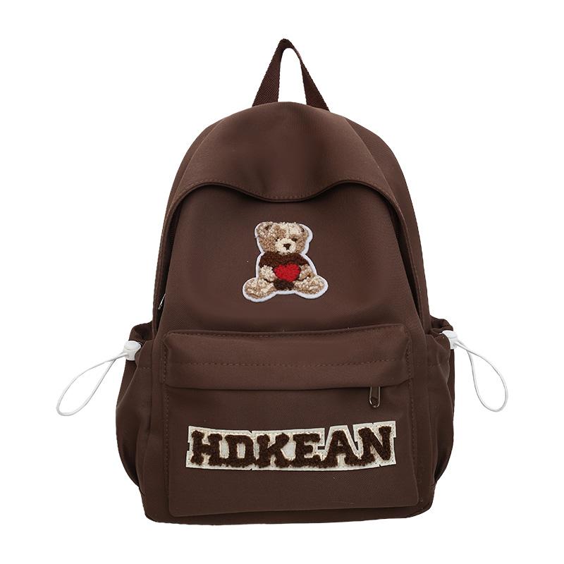 Women's Lightweight Large Capacity School Bag Bear Backpack Junior High School Student Backpack