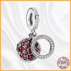 Authentic Copper Metal Heart Tree Sparkling Dangle Charm Bead Components Designed For Authentic Original Bracelet High Quality Fine Jewelry Bead