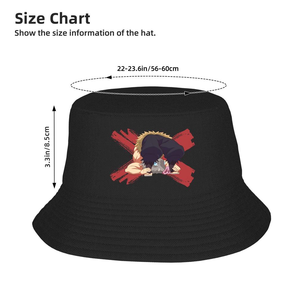 Pig Assault Bucket Hat Spring Picnic Headwear Inosuke Demon Slayer Anime Fisherman Caps for Outdoor Sport Unisex Bob