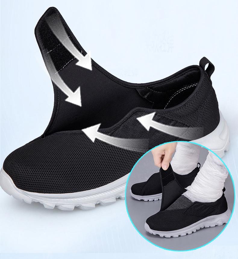 Herrskor för återhämtning av svullna fötter - Pappaskor med enkelspänne för seniorer