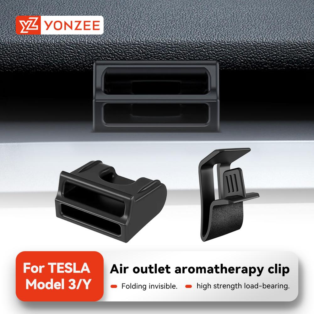 YZ For Tesla Model 3 / Y 2021-2026 Interior Auto Parts Car Air Freshener Vent Clip Adapter Soft Silicone Aromatherapy Holder