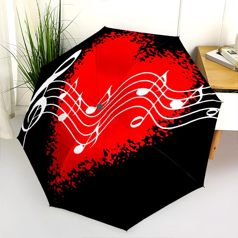 1PC Musical notes Umbrella Portable Folding Umbrella Iron Frame Hole Bone Structure Outdoor Home Umbrella A2