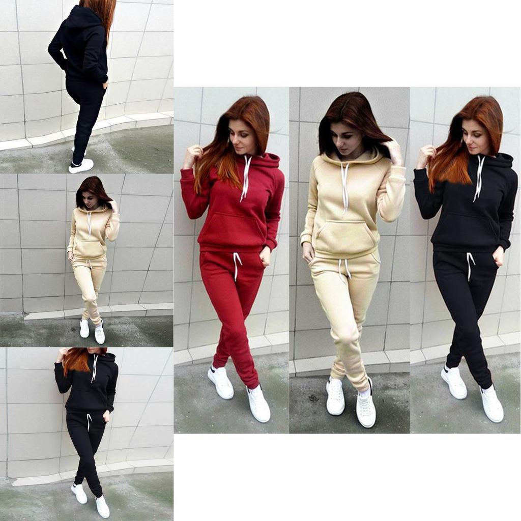 Elegant Women's Fashion Tracksuit Ensemble Luxury Hoodies Sweatshirt And Pant Set