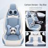 Universal Linen Cartoon Panda Car Seat Cushion Set for All-Season
