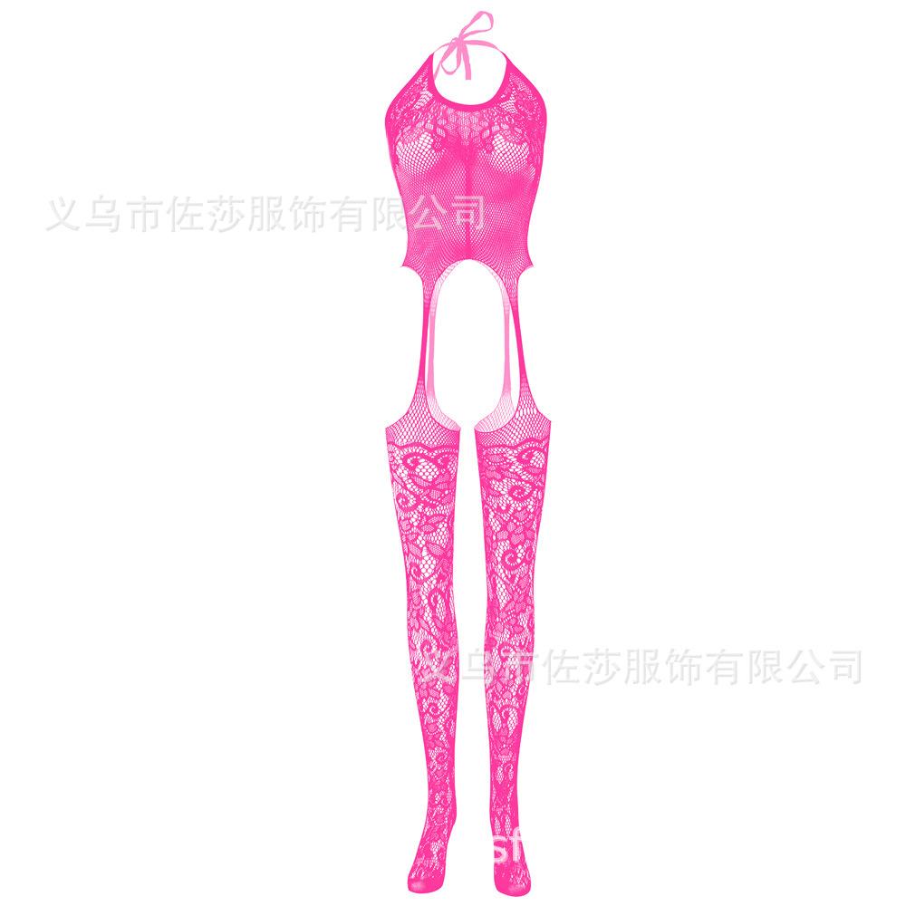 Sex Underwear Uniform Jacquard Onesie Lace-up Crotch Tights Stockings