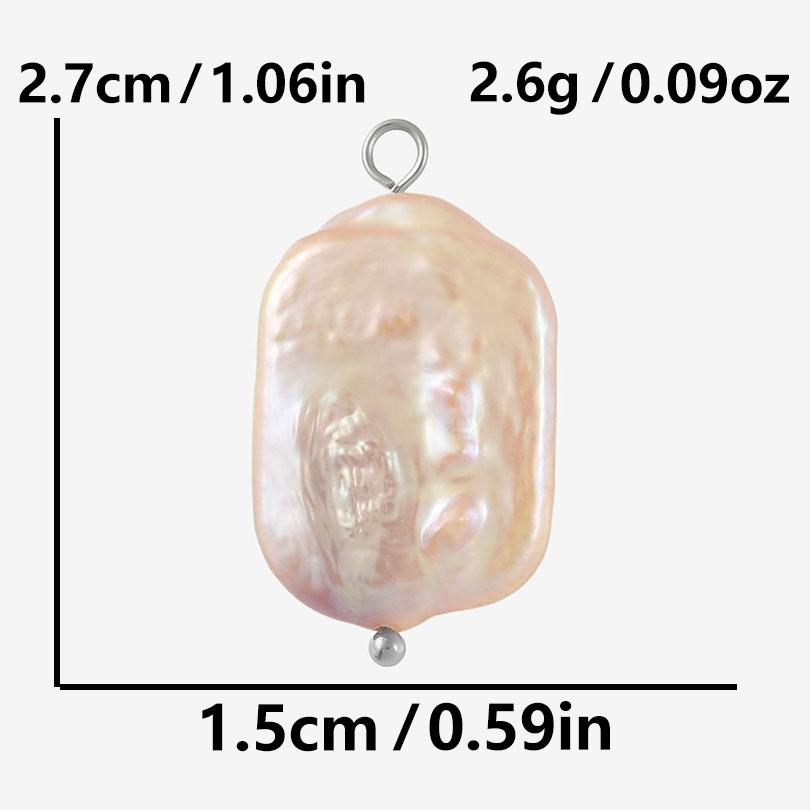 Silver Color Ring 2pcs White Real Natural Shell Pearl Charms For Jewelry Making Supplies Beach Summer Pendant DIY Earrings Bulk