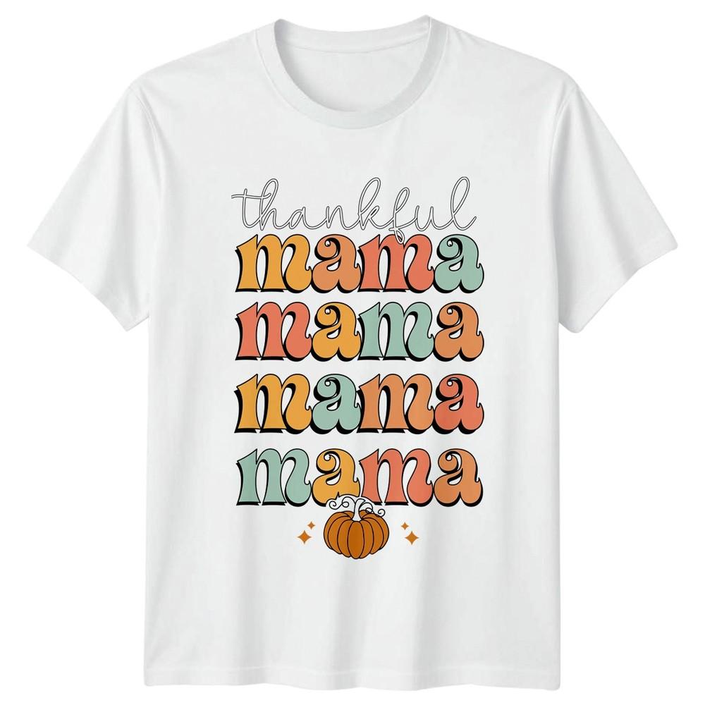 Thankful Mama Unisexs TShirt Groovy Fall Season Thanksgiving Gift S
