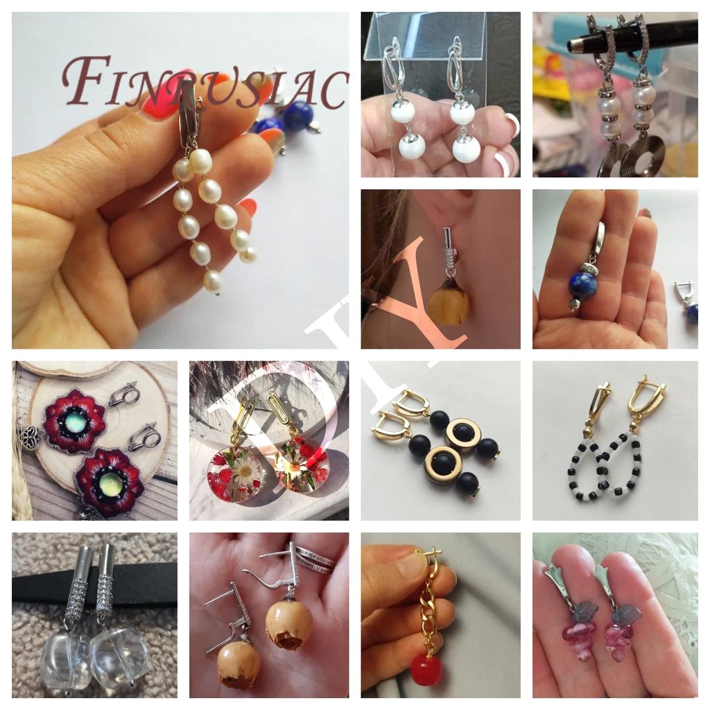 Multi Styles 18K Gold Plated Earwires Fasteners Earring Hooks Clasps Accessories For DIY Women's Anti-Allergy Earrings Making
