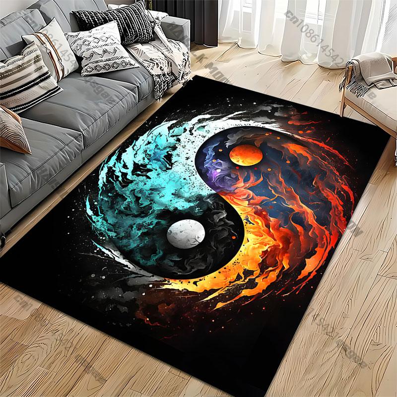 Balance harmony fire and water carpet Yoga living room room decor children's crawling mat doormat area rug games mat