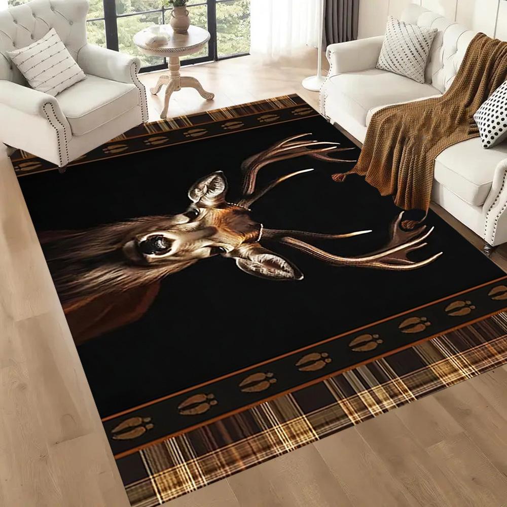 Deer Floor Rug Office Rug Design for Foyer Decorate Room Living Rooms Entryway Anti-slip Rug Office Home Decor Birthday/Christmas Gift