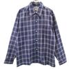 WILSHIRE 70s Vintage Check Pattern Long Sleeve Shirt M Navy Men's Used