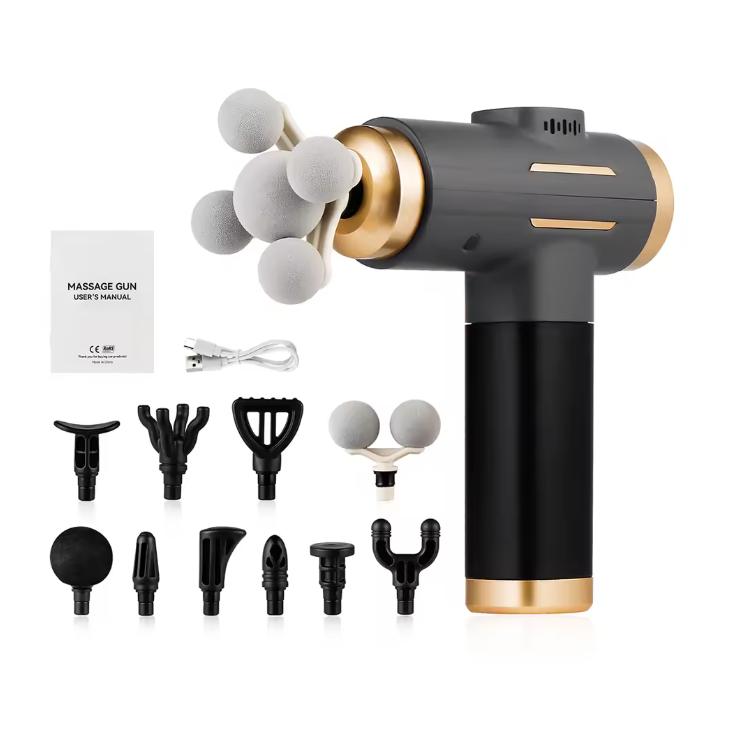 Portable Fascia Gun Multi-Head Deep Tissue Percussion Neck Back Body Massager Relaxation Fitness Slimming Muscle Massager