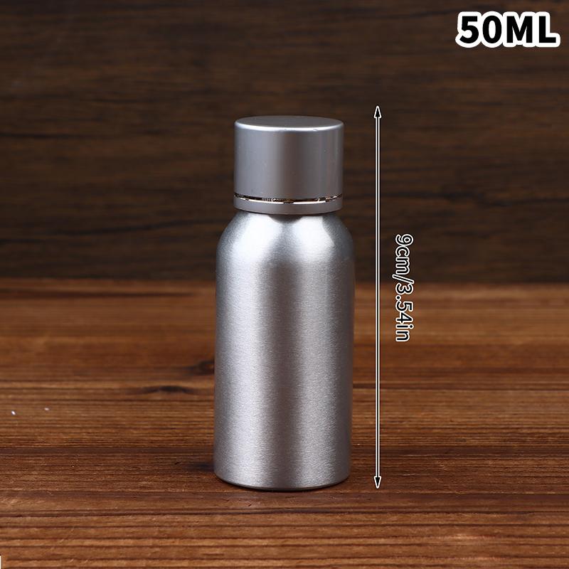30/50/60/100/120/150/200/250Ml Aluminum Bottle With Lid Cosmetic Refillable Bottles Silver Lid Aluminum Container Travel Bottle