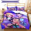 KPOP Hunter Juego de Cama de 3 Piezas Funda Nórdica Cierre Incluye 1 Funda Nórdica y 2 Fundas de Almohada para Todas las Estaciones Dormitorio Hogar Decoración de Dormitorio Universitario