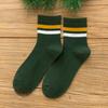 DOIAESKV  Cotton Men's Socks Casual Breathable Socks High Quality Man Solid Long Socks Striped Socks for Couple EU 39-44