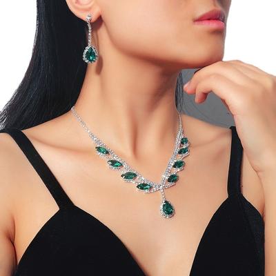 5 Renk Moda Lüks Prenses Kolye Küpe Yüksek Takı Seti Nefis Kolye Gelin Düğün Takı