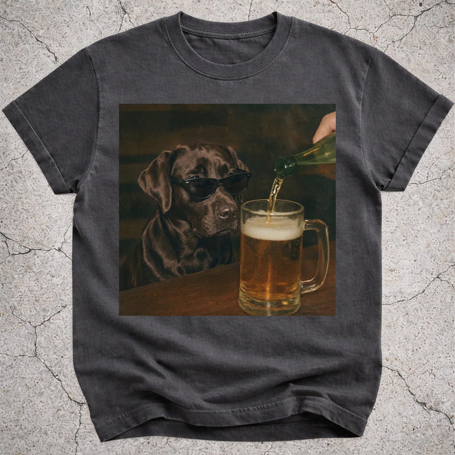 Chocolate Lab Drinking Beer Shirt, Funny Labrador Dog Meme T-Shirt, Beer Lover Gift, Labrador Owner Vintage Tee, Silly Novelty Shirt S