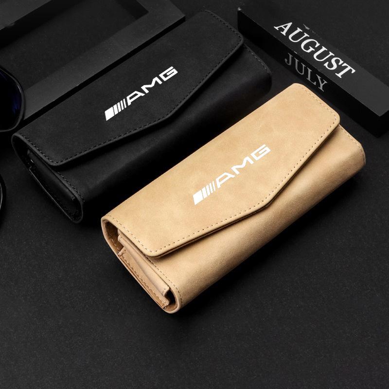 ZQE1  Car Sun Visor Glasses Holder Clip Eyeglasses Storage Bag Accessory For Mercedes Benz AMG W176 W212 W168 W222 W204 W190 C300
