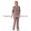 Maternity Fashion Spring/Autumn Two-Piece: Breastfeeding-Friendly Sweatshirt & Wide-Leg Pants Set for 2025