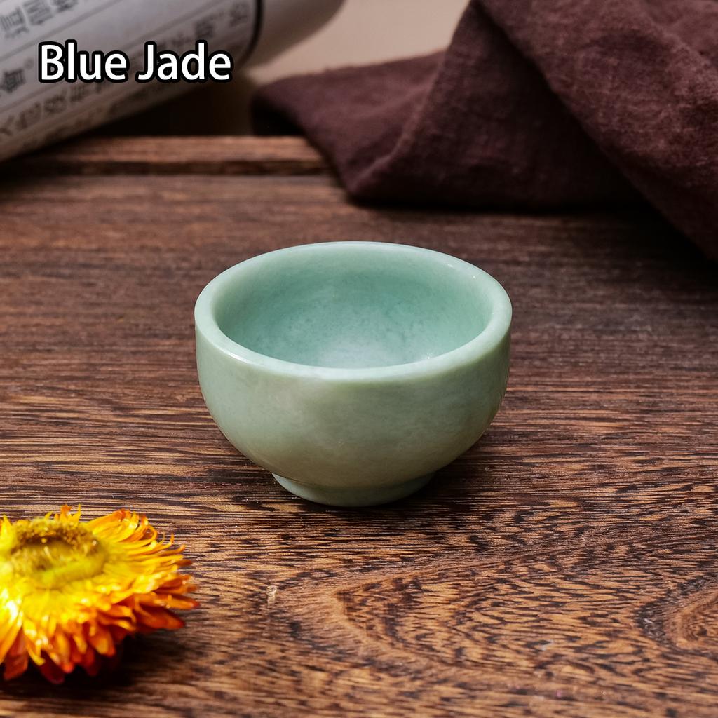 1pc Natural crystal original stone jade tea cup Kung fu cup white jade Xiuyan jade wine cup tea set Lantian jade cup amethyst
