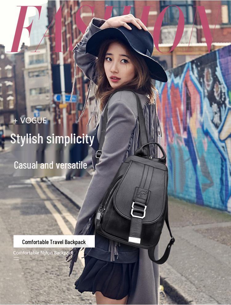Stilvolle Damen Koreanischer Minimalistischer Brustbeutel - Weiches Leder, Großes Fassungsvermögen Lässiger Damenrucksack