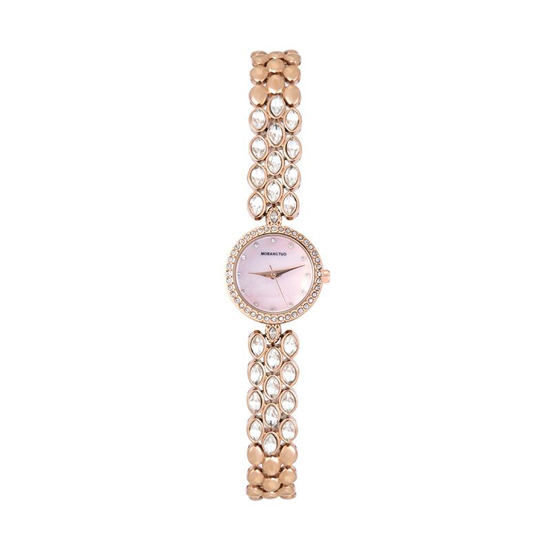 Diamond Zircon Bracelet Women'S Watch Fashion Fritillary Face Metal Belt Waterproof Quartz Watch