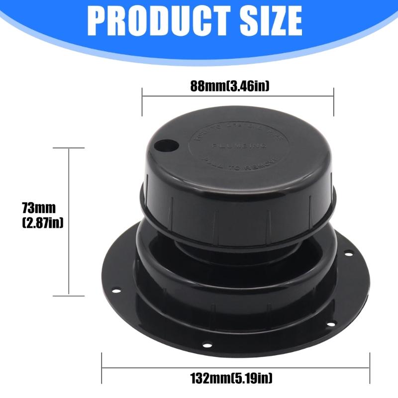 2 Set Plastic Campers Sewer Roof Top Cover RVs Plumbing Vent Cap Fit 1in to 2-3/8in OD Pipe Trailer Motorhome Accessories