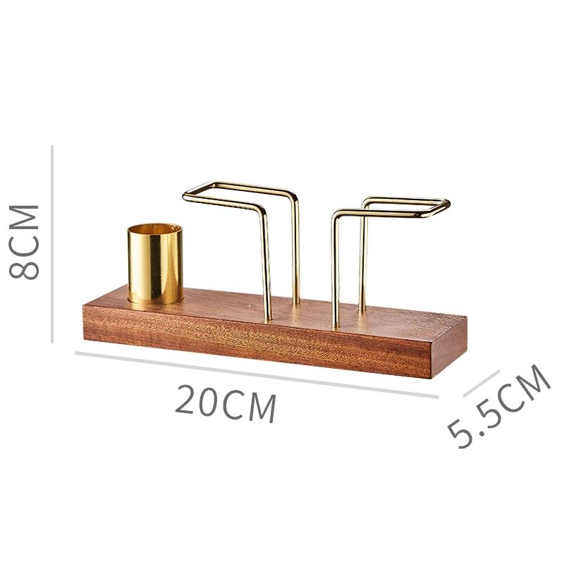 Stainless Steel Tissue Holder Toothpick Tube Gold-plated Napkin Storage Walnut Metal Napkin Rack Tableware Display Rack Gift