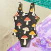 Maiô Infantil de Peça Única Verão Moda Casual Sem Mangas com Estampa de Cogumelos Adequado para Praia Piscina Atividades Aquáticas