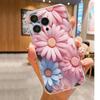 Pink Floral Anti-Fall Transparent Case for iPhone 14/15/16/17 Pro Max