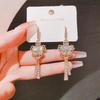 Elegant Korean Design Crystal Tassel Earrings: Luxurious Floral Ear Pendants for Women