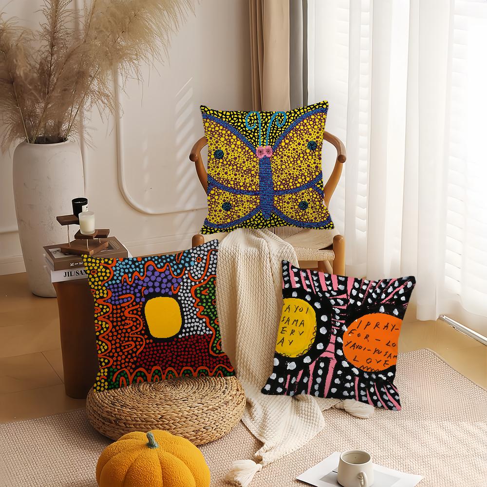 Japanese Artist Y-yayoi Kusama Pillow Case Suitable For Bedrooms Living Rooms Cars Home Decoration
