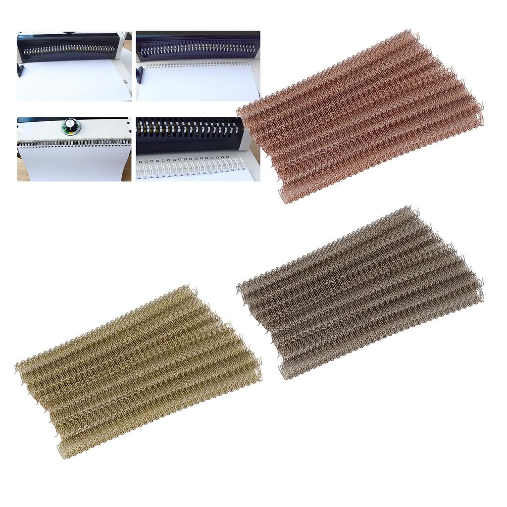 100Pcs Double Loop Wire Binding Spine 100 Sheet Capacity 3:1 Pitch 34 Loop 12.7mm Diameter Set Kit F