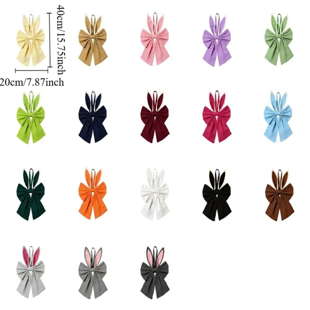 Creative Multi-colored Bunny Ear Bow Soft Multi-purpose Wreath Bow Cute Polyester Easter Hanging Item Holiday Celebration