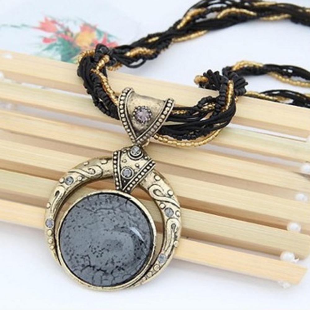 Vintage Bohemian Necklace Alloy Multilayer Necklace Creative Gift Rope Chain Necklace