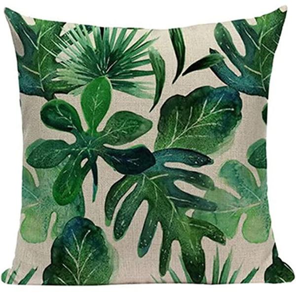 New Nordic Green Plant Printed Pillow Case Sofa Pillow Leaf Series Decorative Pillow Linen