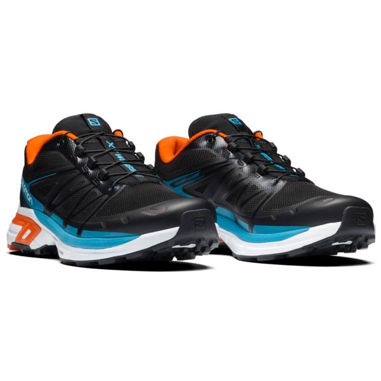 SALOMON XT-Wings 2 Comfortable Fabric Durable Low-Top Trail Running Shoes Unisex Sneakers Black Blue Orange 412347